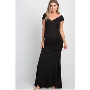 𝅺PinkBlush off the shoulder sweetheart mermaid maxi